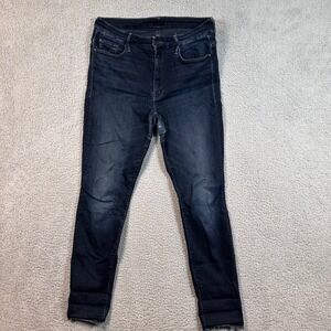 MOTHER Denim Jeans Women's Size 28 High Waisted Ankle Fray Dark Wash